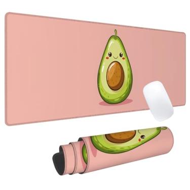 Imagem de Kawaii, mouse pad para jogos de abacate, tapete de mesa de escritório, base de borracha antiderrapante, mouse pad estético legal para computador, laptop, teclado, escola, casa, mesa, jogador