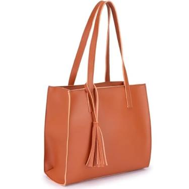 Imagem de Bolsa tote feminina grande e espaçosa (Caramelo)