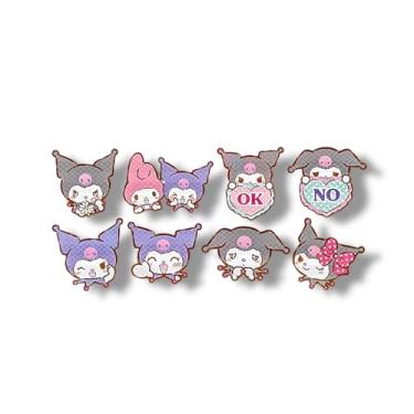 Imagem de Adesivo altamente refletivo fofo Vaporwave adesivos de vinil para carro desenho animado para-choques adesivo de segurança diamante grau 80 retrô estética japonesa Kawaii decalque de vinil (Kuro)