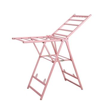 Imagem de Cabideiro para pendurar roupas rack de secagem de chão dobrável interior e exterior casa liga de alumínio prateleira de secagem pode secar colcha prateleiras lavanderia trilho roupas