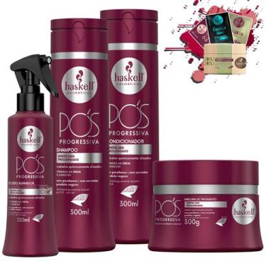 Imagem de Kit Haskell Pos Progressiva Sh Cond Mascara 300g + Leave