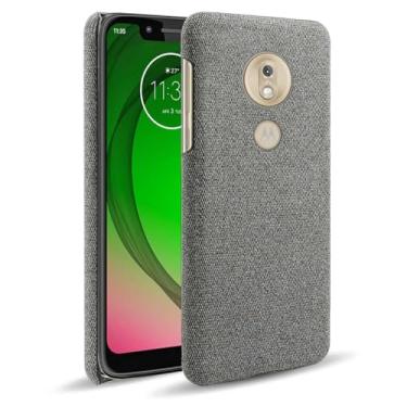 Imagem de Capa para MOTO G7 Play,Capa desenhada em lona,Case Protetora Ultrafina com Empunhadura Macia,Design em Tecido Antichoque e Antiarranhões-Gray