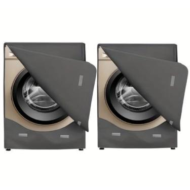 Imagem de Ericlin Pacote Com 2 Capas Para Lavadora E Secadora, Capa Para Máquina De Lavar Roupa À Prova D'Água, À Prova De Poeira E Com Zíper Para Fácil Uso, Adequada Para A Maioria Das Máquinas De Carregamen