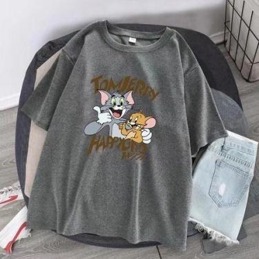 Imagem de Camiseta Tom e Jerry Premium Unissex Desenho Rato e Gato Envio Imediat