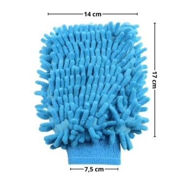 Imagem de Luva Multiuso Microfibra 100 Limpeza Carro Moto e Geral - Zutmix, Azul