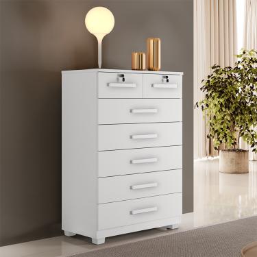 Imagem de Cômoda 7 Gavetas com Pés Barcelona Benetil - Branco