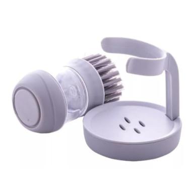 Imagem de Escova Lava Louça Dispenser Dosador De Detergente Cozinha
