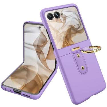 Imagem de YQODSZ Capa para Motorola Razr 2024 com suporte de anel, capa protetora rígida fina de policarbonato com protetor de tela traseira resistente a arranhões à prova de choque para Motorola Razr 50 2024