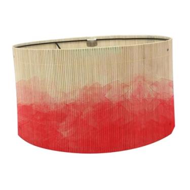 Imagem de Generic Gradiente Bamboo Lamp Shade, tambor Tampa da tambor Tampa de reposição européia Tampa de luz Boho Vintage para luz pendente de luz do chão, Gradiente Vermelho