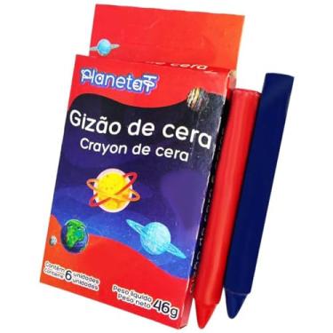 Imagem de Giz De Cera, Planet, Jumbo, 6 Cores