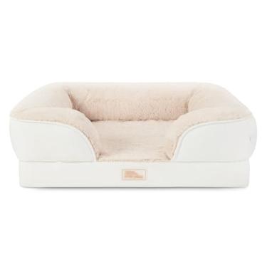 Imagem de TOWN & COUNTRY EVERYDAY CuddleTown Sofá reforçado sólido confortável para animais de estimação, espuma de caixa de ovo de suporte e calmante, repelente de água, fundo antiderrapante, capa lavável na