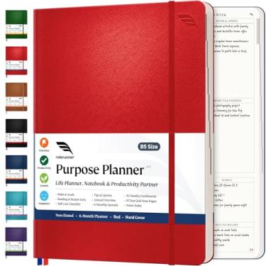 Imagem de Roterunner Caderno de planejamento de propósito de capa dura B5 19 x 24 cm, planejador diário sem data 2024-2025, planejador de produtividade diário, semanal e mensal, planejador de vida, planejador