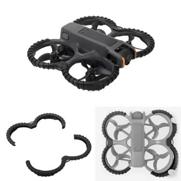 Imagem de Acessórios de proteção de hélice para DJI Avata 2, anel de capa protetora combo de mosca, drone anticolisão à prova de arranhões e multirotores (preto)