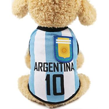 Imagem de GabeFish Camiseta de futebol de futebol para o mundo do cachorro colete de futebol futebol esportivo colete de futebol nacional gato verão roupas legaisGabeFish S (Chest 13") multicor