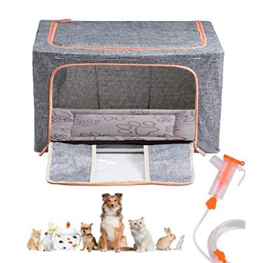 Imagem de REDDOUDOU Incubadora para filhotes, caixa de oxigênio para atomização de animais de estimação, incubadora para gatinhos e filhotes, animais de estimação com kit de nebulização e cobertor 100 L