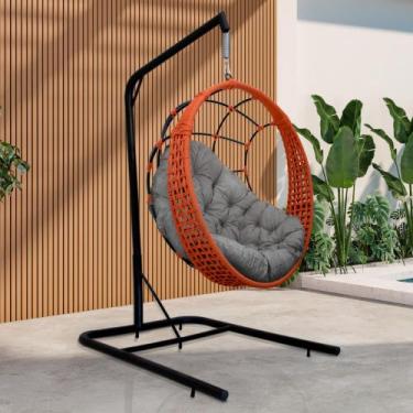 Imagem de Cadeira Balanço Ninho Suspenso em Corda Náutica Luxo com Suporte - Ace