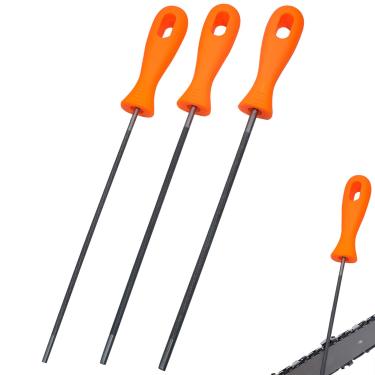 Imagem de Wozoohyi Arquivo de motosserra, 3 peças, arquivo de motosserra, kit de arquivo de motosserra com alça de plástico para motosserra, acessórios de ferramentas de afiador de serra de aço durável (5/32, 7