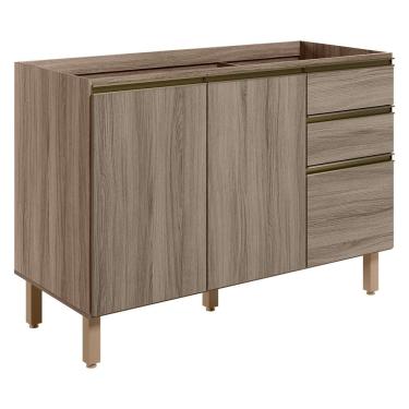 Imagem de Balcao Para Pia 2P 3G 120cm MDF Kali 16417 Carvalho Toq Carvalho Toq Nicioli