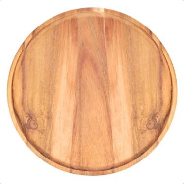 Imagem de Bandeja de Madeira Redonda 25cm Organizar, Decorar e Servir