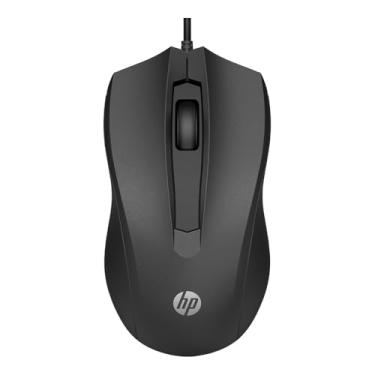 Imagem de Mouse com Fio HP USB 100 – Sensor Óptico de 1600 DPI, Design Ambidestro, Conectividade USB-A, Compatível com Windows e macOS, Plug & Play, Preto (6VY96AA)