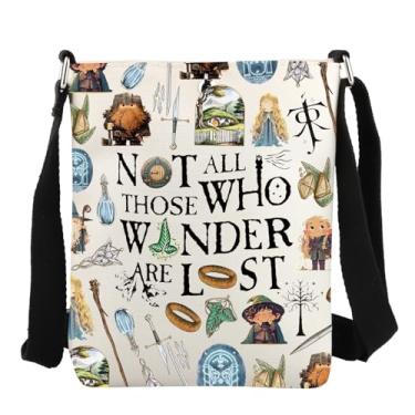 Imagem de JYTAPP Bolsas tiracolo Lord Rings Not All Those Who Wander Are Lost LOTR Presentes para fãs presente geek LOTR filme amante presente, Bege, Small