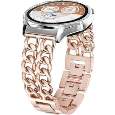 Imagem de DEALELE Pulseiras compatíveis com Samsung Galaxy Watch de 46 mm/Galaxy 3 de 45 mm, 22 mm para Huawei Watch GT5/GT5 Pro/4/4 Pro/GT4/3 Pro/GT3/GT2 de 46 mm (ouro rosa)
