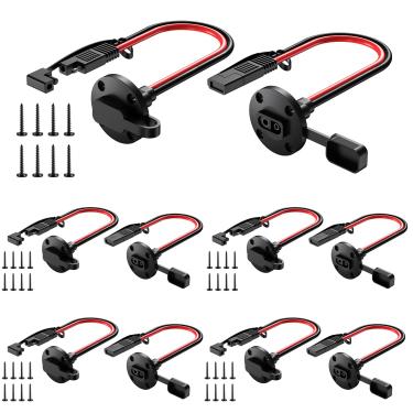 Imagem de Bateria Power Conector Sae, Tomada De Energia, Porta Lateral, Cabo 10Awg, À Prova Intempéries, Conexão Rápida, Montagem Em Painel, Adaptador Universal Embutido Para Carregador Gerador Solar (5 Pares
