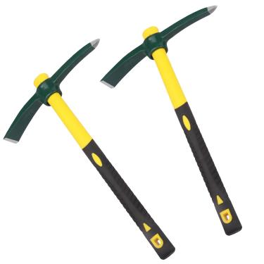 Imagem de GENHAKON Pacote Com 2 Picaretas De Jardinagem 18", Enxada Aço Forjado, Duas Cabeças Para Capinar, Cultivar Jardim, Quintal, Plantar, Prospectar E Acampar