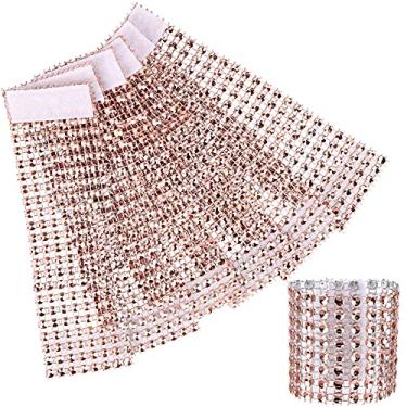 Imagem de acDesign Porta-Guardanapos De Malha Com Strass, Fivela 140 Anéis Para Decoração Mesa Ou Recepções Casamento (Champanhe)