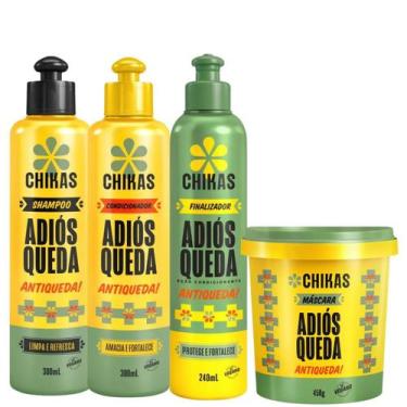 Imagem de Kit Completo Antiqueda Adiós Queda Chikas Fortalece 4 Itens