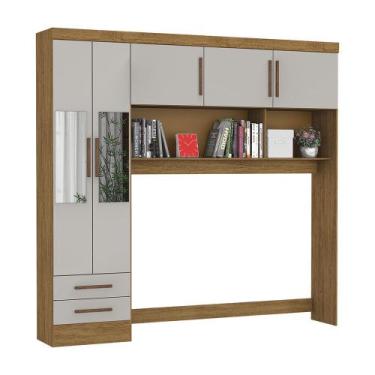 Imagem de Guarda-Roupa Modulado 5 Portas 2 Gavetas com Espelho Carioca Móveis, C