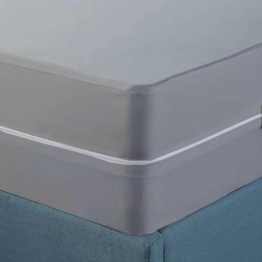 Imagem de Lençol solteiro com zíper GG - lençol com elástico profundo de microfibra de 30 cm - capa de colchão tamanho solteiro GG, macio e durável, cinza claro