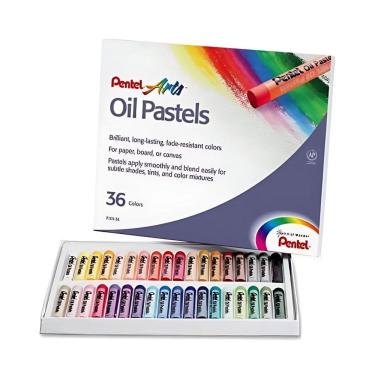 Imagem de Giz Pastel Oleoso Pentel Arts 12, 16, 25 e 36 Cores Artístico Macio Resistente Desenhos