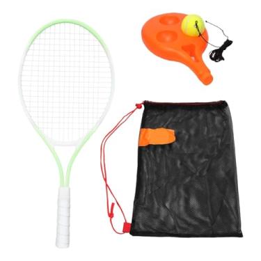 Imagem de Deevoka Raquete de tênis infantil de 20,87'', equipamento de treinamento, kit leve de treinamento de tênis solo para parques, áreas externas e quadras, Verde