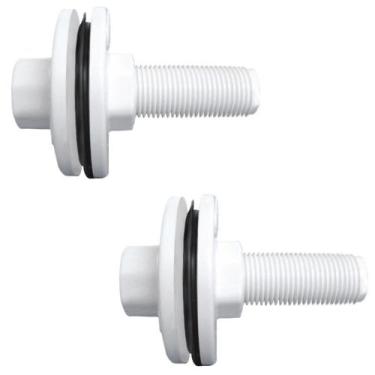 Imagem de Kit com 2 Adaptador Roscável c/ Flange Fixa Branca 1/2" - Cipla