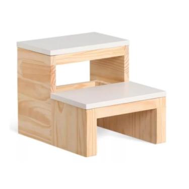 Imagem de 2 Degraus Reforçada para maca em Madeira Laqueada Adulto/infantil(BRANCO)