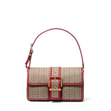 Imagem de Michael Kors Bolsa de ombro média Colby, Ferragens douradas antigas/carmesim multi, One Size