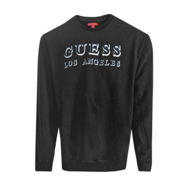 Imagem de Moletom Guess Masculino Crewneck Embroidered Los Angeles Preto, L/G