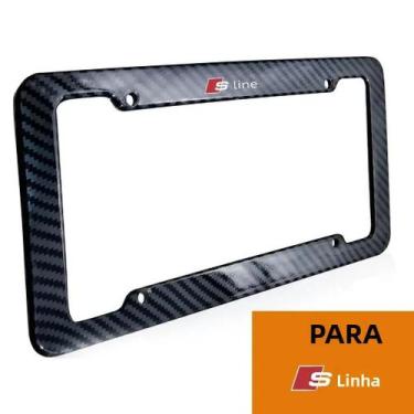 Imagem de Moldura De Placa De Licença Em Fibra De Carbono E Aço Inoxidável Audi 