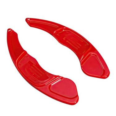 Imagem de HIBEYO Extensão de pá de volante de plástico ABS adequada para Volkswagen Golf MK7 GTI MK7 Scirocco Jetta GLI/R-Line Lamando GTS Bora GTI Passat Variant R-Line Teramont X T-Roc Tiguan L-Bright Red