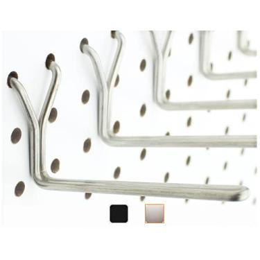 Imagem de Ganchos para Pegboard de Aço Inoxidável Pacote com 50 Ganchos em L de 10 cm - Não Cairá - Serve em qualquer placa de fixação - Ferramentas Organizar, Acessórios, Bancada de Trabalho, Armazenamento de Garagem, Cozinha, Artesanato ou Hobby Suprimentos, Joalheria, Varejo
