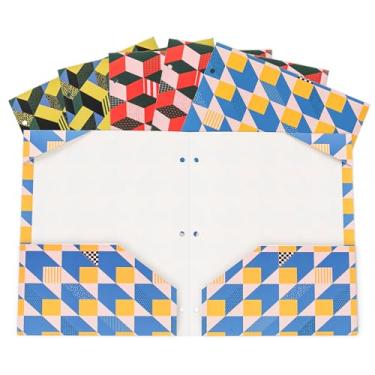 Imagem de Y YOMA Pacote com 6 pastas com 2 bolsos, tamanho carta, pastas decorativas com bolsos, 3 orifícios, pastas fofas para projetos, dois bolsos, pasta de arquivo com 3 anéis para escola, escritório, casa,