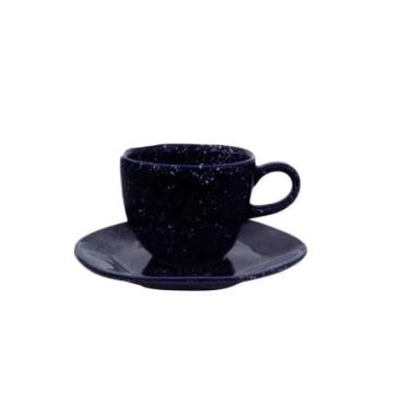 Imagem de Xícara de Chá com Pires Ryo Safira, 220ml, Azul Escuro