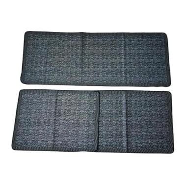 Imagem de Jogo de passadeira de cozinha tapete em jacquard antiderrapante 3 peças decoração impecável(Fundo Preto Rústico)