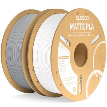 Imagem de Filamento de impressora 3D ELEGOO Matte PLA branco e cinza ardósia 2 k