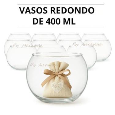 Imagem de 20 vaso Aquário mini 400 ml redondo vidro lembrancinha festa evento co