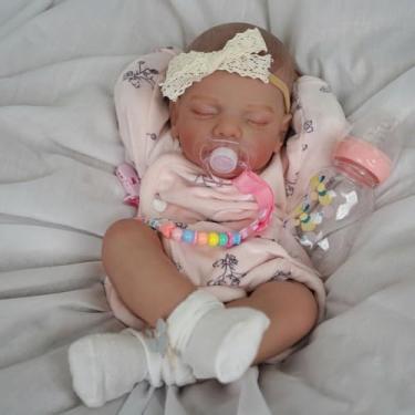 Imagem de Bebê Reborn Boneca Silicone Menina Realista Pintada 48cm Com Coelho e Acessórios