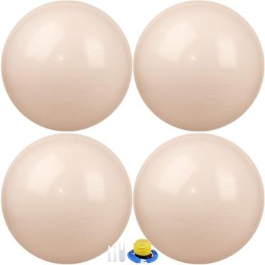 Imagem de Leyndo 4 peças, bola de exercícios de ioga de 66 cm, bola de Pilates, gravidez, parto, fitness com bomba rápida anti-explosão para melhorar a postura, equilíbrio, ioga, pilates, treinamento (nude)