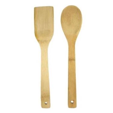 Imagem de Jogo de Utensílios 2 Peças Bambu REFORÇADO Espatula e Colher - Talheres para Uso Domest...