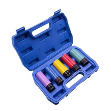 Imagem de QccHieUs 5 peças de soquetes de roda motriz de 1/2 polegada, protetor de roda, ferramentas para pneus de 15, 17, 19, 21 e 22 mm, ferramentas para remoção de